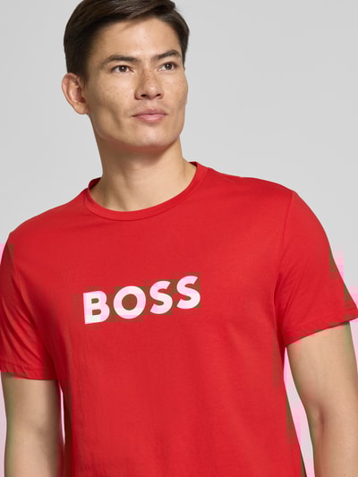 BOSS T-Shirt mit Label-Print Rot 3