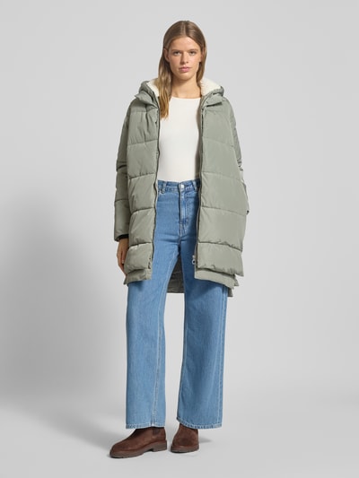 Only Płaszcz pikowany o kroju regular fit z kapturem model ‘KELLY’ Trzcinowy 1