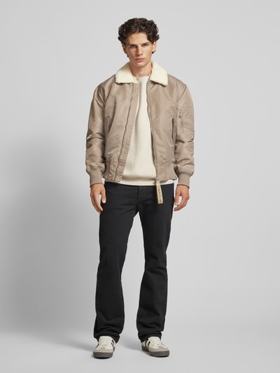 Calvin Klein Jeans Jacke mit Label-Print Modell 'AVIATOR' Beige 1