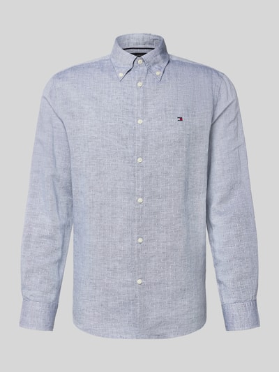 Tommy Hilfiger Regular Fit Freizeithemd aus Baumwoll-Leinen-Mix  Marine 2