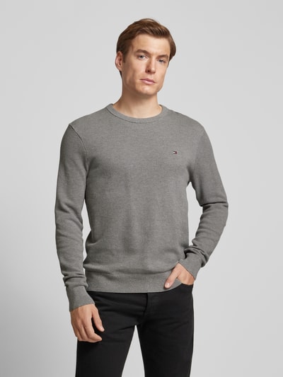 Tommy Hilfiger Strickpullover mit Rundhalsausschnitt Hellgrau 4