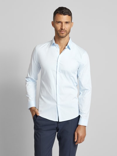 Lindbergh Slim fit vrijetijdsoverhemd met kentkraag Lichtblauw - 4