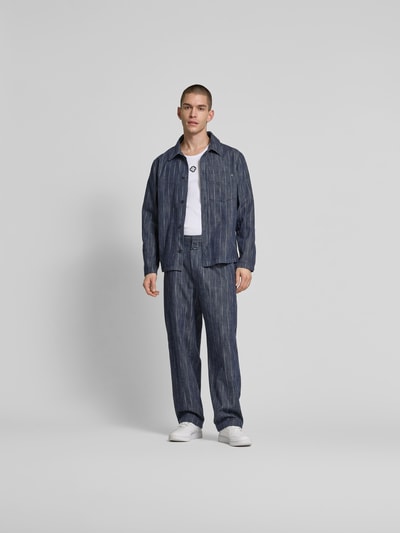 Closed Regular Fit Hemdjacke mit Brusttasche Dunkelblau 1
