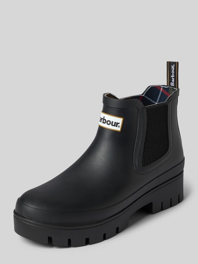 Barbour Boots mit Label-Patch Modell 'Halton Chelsea Welly' Black 1