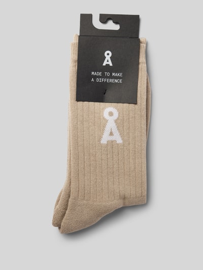 Armedangels Socken mit Logo-Detail Modell 'SAAMUS' Beige 3