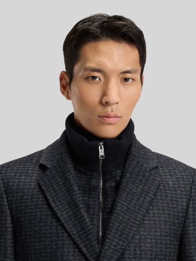 BOSS Płaszcz o kroju krój slim fit z domieszką wełny dziewiczej model 'H-HYDE-J-BIB-PAD-254' Granatowy 3