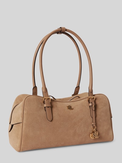 Lauren Ralph Lauren Henkeltasche aus echtem Veloursleder Beige 3