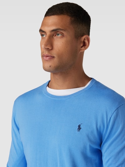 Polo Ralph Lauren Slim Fit Strickpullover mit Label-Stitching Bleu 3