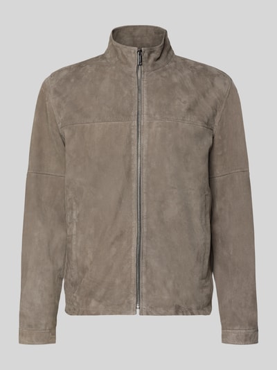 Strellson Regular Fit Lederjacke aus echtem Ziegenvelours Modell 'JIMMY-S' Graphit 2