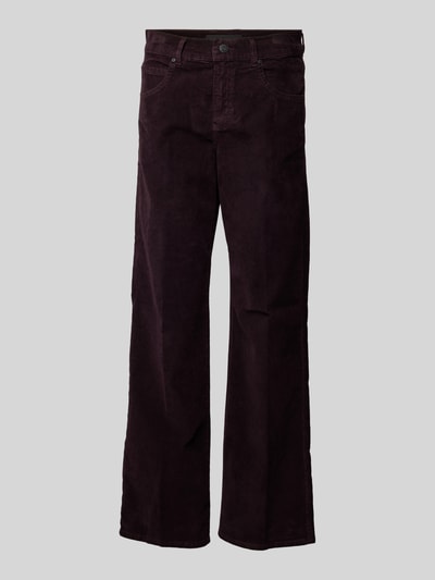 Angels Flared corduroy broek in 5-pocketmodel, model 'Lara' Aubergine - 1