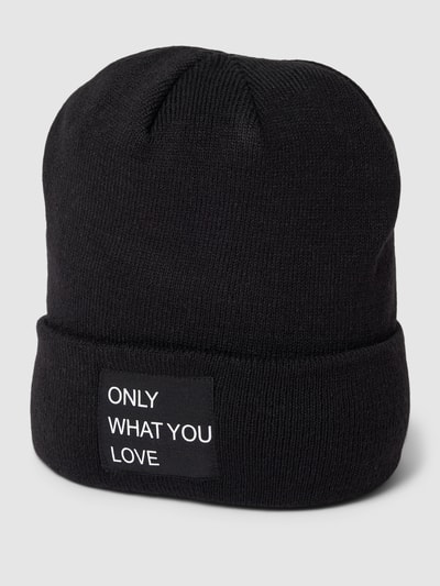 Only Czapka beanie z naszywką z napisem model ‘MADISON’ Czarny 1