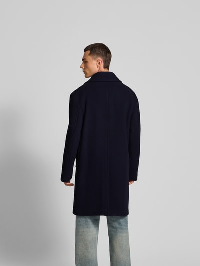 Officine Générale Regular Fit Mantel aus Schurwoll-Mix Dunkelblau 5