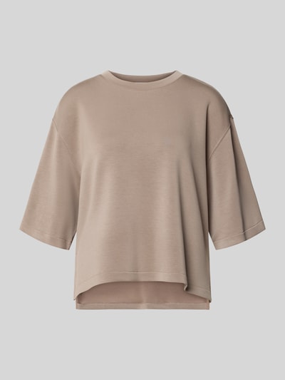 Produktfoto, T-shirt aus Modal-Mix mit Rundhalsausschnitt von Jake*s Casual, damski t-shirt, mieszanka modalu z dodatkiem streczu, krój relaxed fit, okrągły dekolt, beżowy, prosty krój, gładka tekstura
