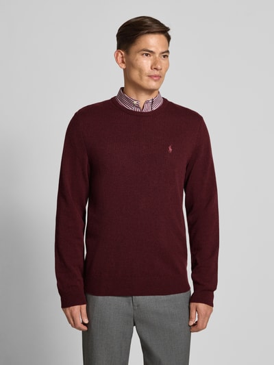 Polo Ralph Lauren Strickpullover mit gerippten Abschlüssen Bordeaux 4