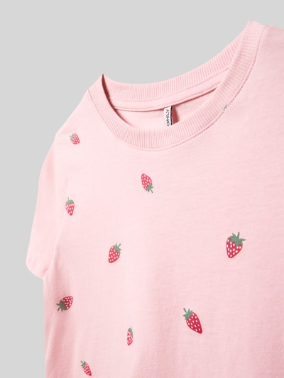 ONLY krój regular fit t-shirt z czystej bawełny model 'BEATE' Jasnoróżowy 2