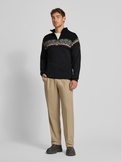 Dale of Norway Wollen pullover met schipperskraag, model 'Moritz' Antraciet - 1