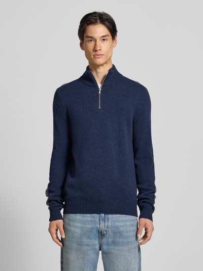 MCNEAL Strickpullover aus Lammwolle Dunkelblau Melange 4