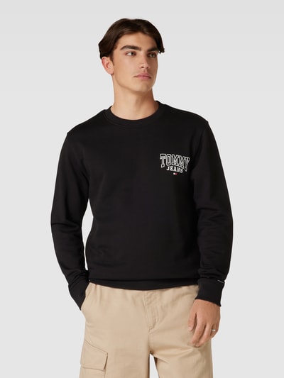 Tommy Jeans Regular fit sweatshirt met labelprint Zwart - 4