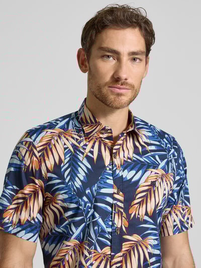 Lerros Regular fit vrijetijdsoverhemd met kentkraag Zwart - 3