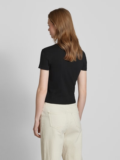 Vero Moda Regular Fit T-Shirt in Rippoptik Modell 'CHLOE' Black 5