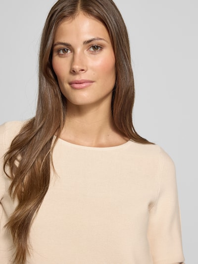 Christian Berg Woman Bluzka z długim rękawem o kroju regular fit z imitacji dzianiny z czystej bawełny Kamienny 3