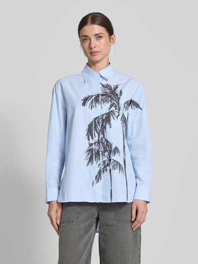 MAX&Co. Regular Fit Hemdbluse mit Brusttasche Modell 'LAMBERT' Bleu 4