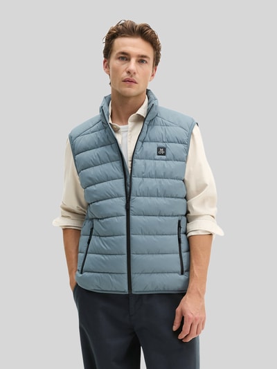 Marc O'Polo Regular Fit Weste mit Logo-Patch Hellblau 4