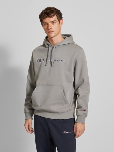 CHAMPION Hoodie mit Label-Stitching Mittelgrau 4