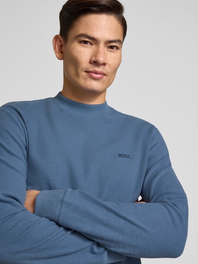 BOSS Orange Regular Fit Langarmshirt aus reiner Baumwolle Modell 'EXPLORER' Rauchblau 3