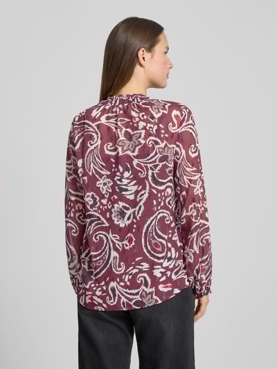 s.Oliver RED LABEL Regular Fit Langarmbluse mit Allover-Muster Bordeaux 5