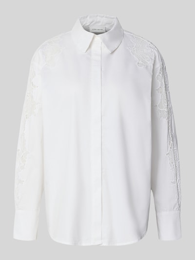 Produktfoto, blouse met kant en overhemdkraag Model 'SHIRLEY' van Cph Muse, puur katoen, regular fit, knoopsluiting, sportmanchet