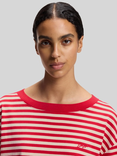 BOSS Orange Relaxed Fit Langarmshirt mit Logo-Schriftzug Rot 3