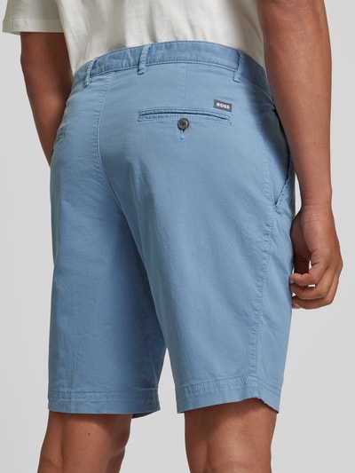 BOSS Slim Fit Shorts mit Gürtelschlaufen Modell 'Slice' Bleu 3