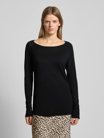 Only Shaped Fit Strickpullover aus Viskose-Mix Modell 'MILA LACY' Black 4