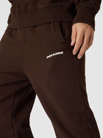 Pegador Sweatbroek met logoprint Donkerbruin - 3