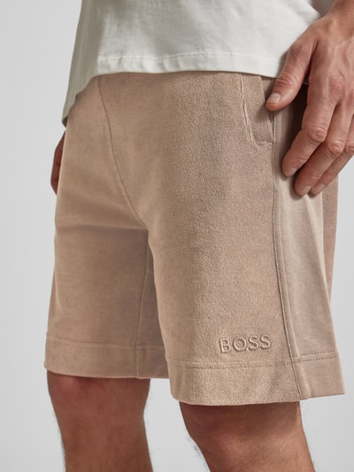 BOSS Orange Korte broek van badstof met elastische band Beige - 3