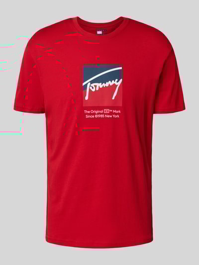 Tommy Jeans T-shirt o kroju regular fit z czystej bawełny Czerwony 2