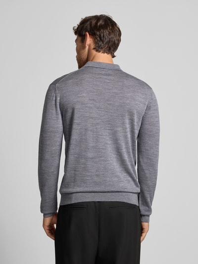 Manuel Ritz Regular fit poloshirt van scheerwol Lichtgrijs - 5