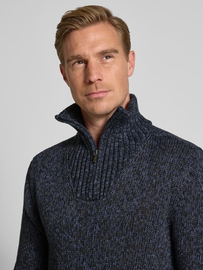 RAGMAN Strickpullover mit Troyer-Kragen Marine 3
