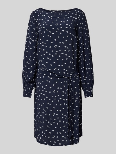 Tom Tailor Knielange jurk met all-over motief Marineblauw - 2