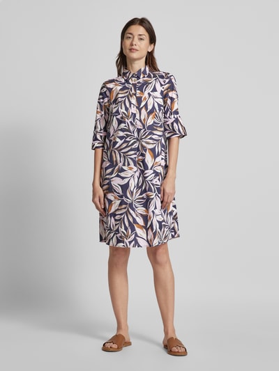 Christian Berg Woman Selection Knielanges Kleid mit Allover-Print Marine 1