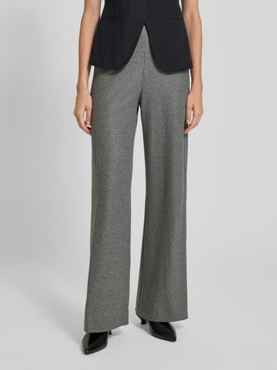 SEDUCTIVE Wide leg stoffen broek met wol-aandeel model 'KIMBERLY' Lichtgrijs - 4