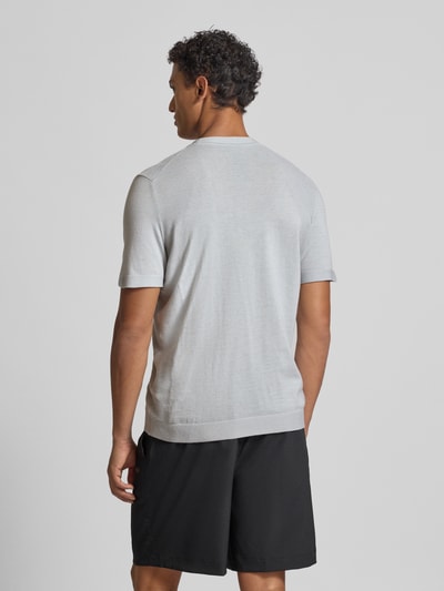 BOSS Green Regular fit T-shirt van katoenmix, model 'MOMENTUM' Lichtgrijs - 5