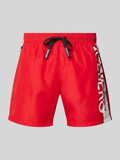 Iceberg Swim Zwembroek met labelprint Rood - 1