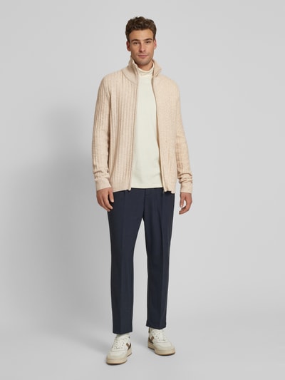 MAERZ Muenchen Strickjacke mit Strukturmuster Offwhite 1