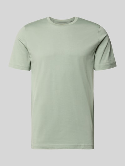 Produktfoto, T-Shirt aus Baumwolle mit Rundhalsausschnitt von Christian Berg Men, jasna zieleń, krój slim fit, czysta bawełna, długość tyłu w rozmiarze M: 73 cm