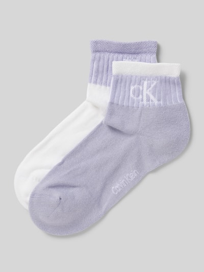 Calvin Klein Jeans Sneakersocken mit Label-Print im 2er-Pack Lila 1