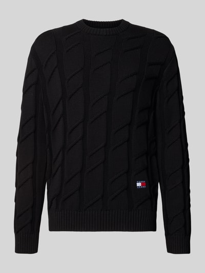 Tommy Jeans Regular fit gebreide pullover van zuiver katoen Zwart - 2