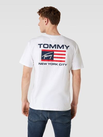 Tommy Jeans T-Shirt mit Label-Print Weiss 5