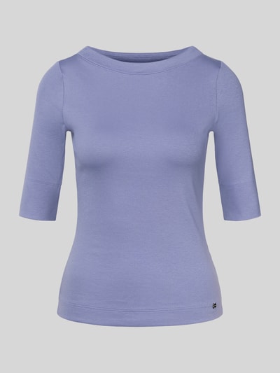 Marc Cain T-shirt van katoenmix met logo-applicatie Lavendel - 2